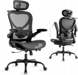 CE Irodai szék ergonómikus fekete 3D fejtámla deréktámasz (B0DJX8V2JS)