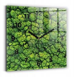  Elegáns Négyzet alakú Üveg Falióra Erdő Mintával felülről 60x60 cm (010010500080200269011)