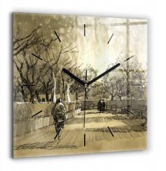  Dekoratív Fotó Üveg Falióra Park és szépia fák XXL 60x60 cm (010010500080200268327)