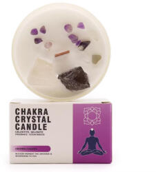  Chakra gyertya kristályokkal - Korona chakra