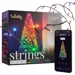 Twinkly Strings 600 Led Rgb fekete vezeték F csatlakozóval (eu típus) 48 m (TWS600STP-BEU)