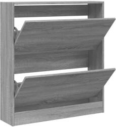 vidaXL cipőszekrény szürke sonoma színű szerelt fa 80x21x87, 5 cm tárolóbútor előszobába