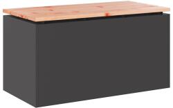 vidaXL Kerti pad - fekete - 80x40x43 cm - acél