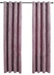 vidaXL bársony sötétítőfüggöny gyűrűkkel 2 db - antik rózsaszín - 140x245 cm