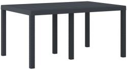 vidaXL Kerti Asztal Antracit Polirattan Időjárásálló Kültéri Étkezőasztal 150x100x73 cm