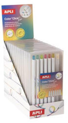 APLI Színes töltőceruza készlet, display, többszínű írásvonal, APLI "Color Click Mix" 12 készlet (LCA20549)