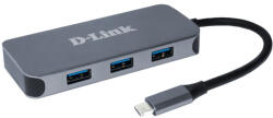D-Link DUB-2335 6 az 1-ben USB-C hub, 4K HDMI, gigabites Ethernet, 60 W töltés, szürke (DUB-2335)