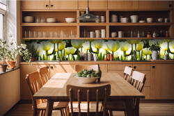 DIMEX ART Konyhai fotótapéta - fehér tulipán 420 x 60 cm (KI-420-009)