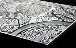 DIMEX ART Plexi a konyhapult mögött washington d. c. térképe - 240 x 60 cm (PGT-24060-186)