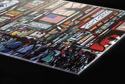 DIMEX ART Plexi a konyhapult mögött times square - 240 x 60 cm (PGT-24060-040)