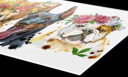 DIMEX ART Plexi a konyhapult mögött kutyák portréja - 80 x 40 cm (PGT-08040-110)