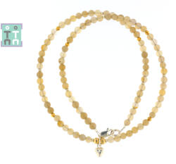  Colier din Agata Rotund 4x4 mm - Accesorii de Argint 925 - GF