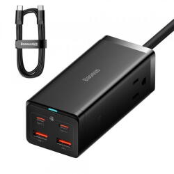 Baseus Prelungitor Baseus PowerCombo US, 1 x Priza - 2 x USB-A - 2 x USB-C, Negru PSZM000201 (PSZM000201)