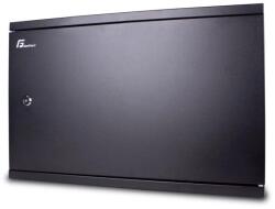 GETFORT 3U rack fémszekrény, 540x350x180mm, fekete, 2 kábelkivezető nyílással, szálcsiszolt előlappal együtt (34824)