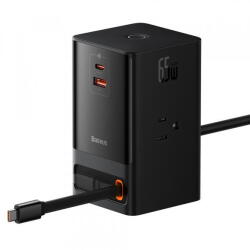Baseus Prelungitor Baseus PowerCombo US, 3 x Prize - 1 x USB-A - 2 x USB-C, Negru PSLR000101 (PSLR000101)