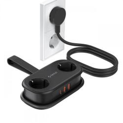 ORICO Prelungitor Orico APP, 2 x Schuko - 2 x USB-A - 1 x USB-C, Negru (ORICO-AP3-2A2U1C-PRO-EU-BK) - dwyn