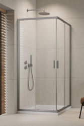 Radaway Alienta Brushed Nickel C/D szögletes szálcsiszolt króm zuhanykabin 80x90 átlátszó