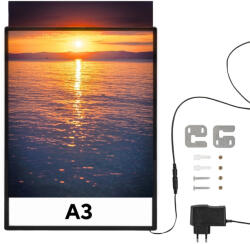 Leziter Plakátkeret led világítással 297x420 mm A3 (UTLB-A3) - homelux