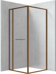 Deante Square cabină de duș 90x90 cm pătrat maro periat/sticlă transparentă KQB_C099P (KQBC099P)