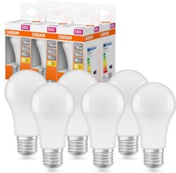 OSRAM LED Star Classic A, bază: E27, nu reglabil, alb cald, înlocuiește o lampă convențională de 75 wați, mată, pachet de 6 - 4058075588608