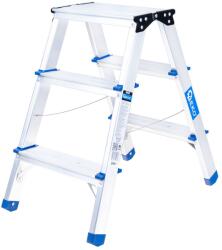 GEKO Scară din aluminiu cu două fețe, 3 trepte, 150kg 81774 (G02433)