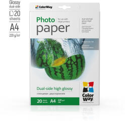 ColorWay Fotópapír, kétoldalas, magasfényű 220 g/m2, A4, 20 sht (PGD220020A4) (PGD220020A4) - itbay