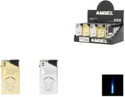  Angel Gold and Silver kannabiszlevél mintás jet öngyújtó - arany és ezüst színben (A-260094-egész doboz)
