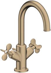 Hansgrohe Archivio Kétkaros mosdócsaptelep 170, keresztfogantyúkkal, húzórudas leeresztőgarnitúrával, Szálcsiszolt Bronz 34015140 (34015140)