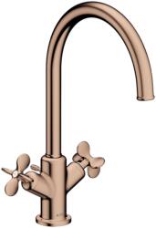 Hansgrohe Archivio Kétkaros mosdócsaptelep 210, keresztfogantyúkkal, húzórudas leeresztőgarnitúrával, Polírozott Vörösarany 34022300 (34022300)