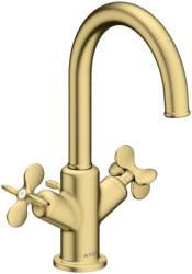 Hansgrohe Archivio Kétkaros mosdócsaptelep 170, keresztfogantyúkkal, húzórudas leeresztőgarnitúrával, Szálcsiszolt Sárgaréz 34015950 (34015950)