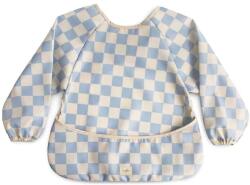 Mushie Hosszú Ujjú Etetőkötény - Blue Check