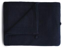 Mushie kötött gyermektakaró bio pamutból Változat: Dotted Dark Navy