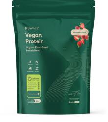 BrainMax Proteină vegană, căpșuni, 500 g 24 g proteine, spectru complet de aminoacizi, îndulcit cu stevie, căpșună, 14 porții