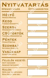 AFV Nyitvatartás tábla öntapadós 160*250 (UZT015001ONV01600250)