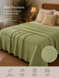 Ralex Pucioasa Cuvertură Pled Waffles 100% Bumbac 220x240 cm, Verde (400.209-160051)