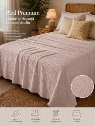 Ralex Pucioasa Cuvertură Pled Waffles 100% Bumbac 240x260 cm, Bej (400.210-160035)