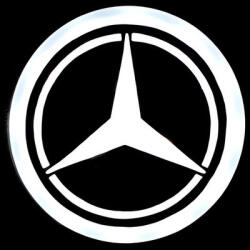  Világító MERCEDES logó 95mm 24V Fehér