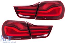 KITT OLED hátsó lámpa BMW 4 F32 F33 F36 M4 F82 F83 (2013-03.2019) modellekhez, piros-füst, dinamikus irányjelző (TLBMF32BBT)