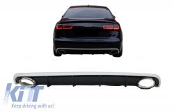 KITT Hátsó lökhárító diffúzor és kipufogóvégek Audi A6 4G (2010-2014) RS6 Design (RDAUA64GRS6)