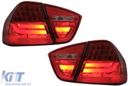 KITT Lightning LED hátsó lámpa BMW 3 E90 (2005-2008), LED csík LCI dizájn, piros-átlátszó (TLBME90RC)
