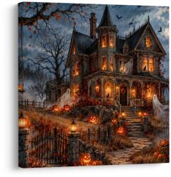 Dovido Tablou casă de Halloween cu fantome - 50x50