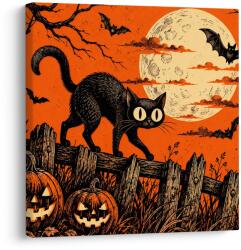 Dovido Tablou pisică de Halloween printre dovleci - 30x30