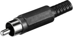 Goobay Mufa RCA tata cu protector cablu din plastic negru Goobay 11277 (11277)