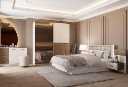 ИРИМ Спален комплект Граф за матрак 160 x 200 см орех адмирал / сатен