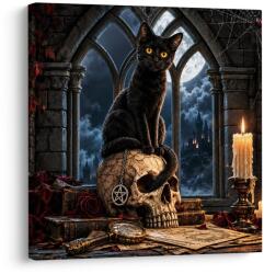 Dovido Tablou pisică nocturnă cu lumânări - 30x30