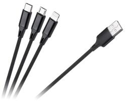 Rebel Cablu USB 3 in 1, 1m, RB-6005-100-B, L100679