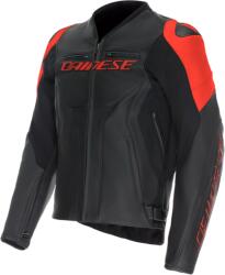 DAINESE Geacă moto din piele DAINESE RACING 5 BLACK/BLACK/RED-FLUO