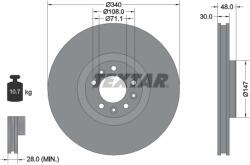 TEXTAR Disc Frana 92256003 Citroën C5 Iii/C6 Citroën (Df-Psa) C5/C5 Aircross/C6 (92256003)