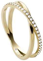 Fossil Inel elegant placat cu aur cu cristale JF03752710 53 mm