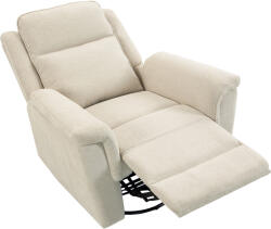 HOMCOM Fotoliu relax cu funcție de reclinare și balans, fotoliu TV cu suport pentru picioare în alb crem | Aosom Romania (83B-925V00CW)